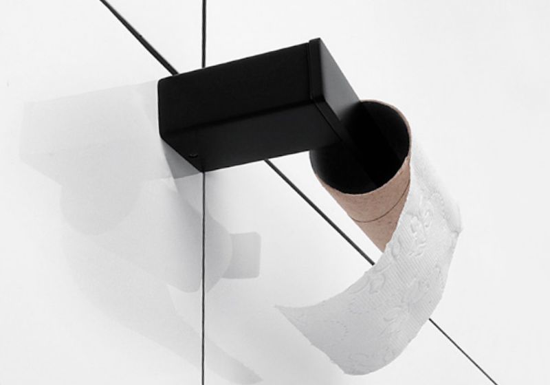 Accesorii metalice suport hartie igienica kibo negru